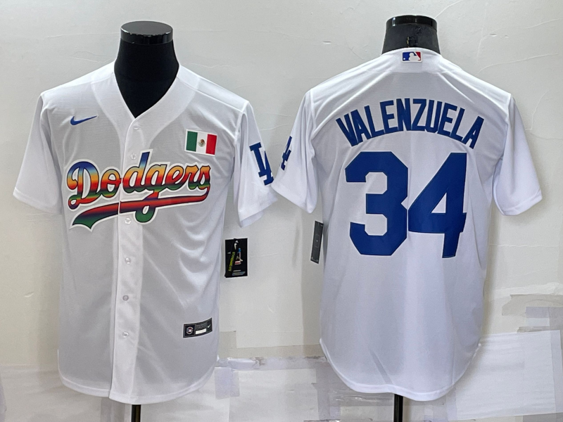 Men's White Los Angeles Dodgers #34 Toro Valenzuela Cool Base Stitched Baseball Jersey